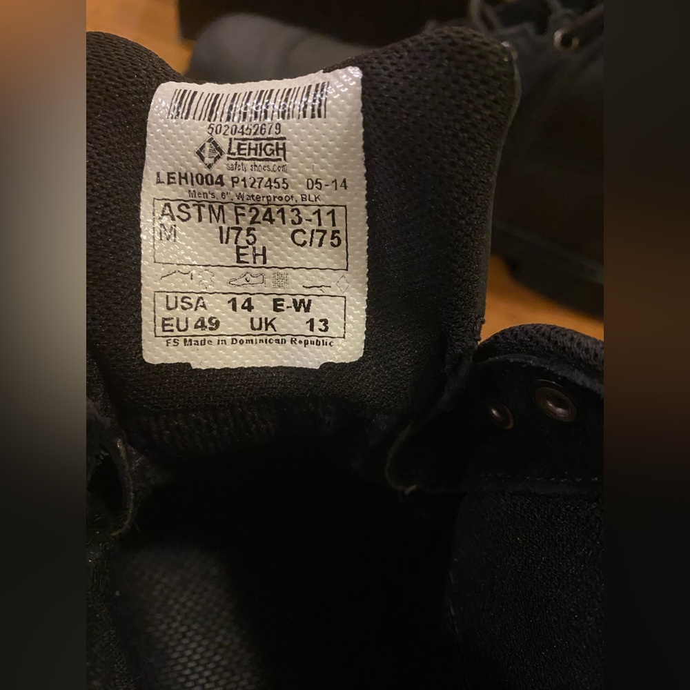 LEHIGH Safety Shoes Men’s 14 Extra Wide - Picture 6 of 13